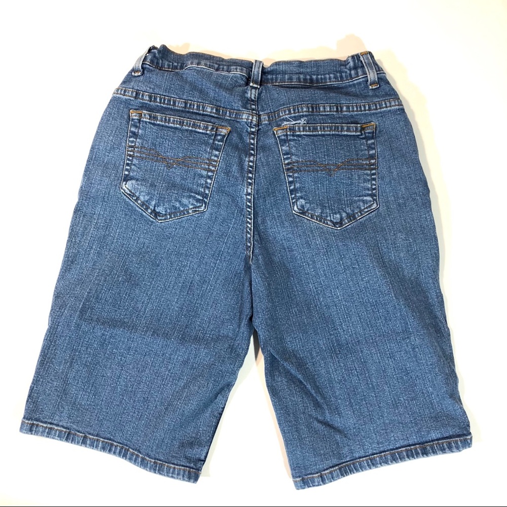 Denim & Co. Mid Rise Stretch Denim Bermuda Shorts - Picture 6 of 8